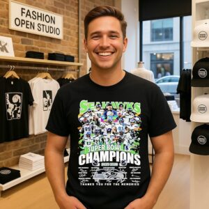Seattle Seahawks Champions Super Bowl Lx 2025-2026 Signatures T-Shirt