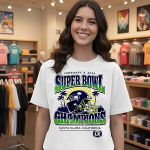 Seattle Seahawks Super Bowl Champs Helmet Vintage T-Shirt