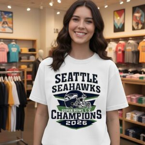 Seattle Seahawks Super Bowl Lx Champions 2026 Helmet T-Shirt