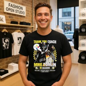 Steelers Steelers Thank You Coach Mike Tomlin 19 Seasons Signature T-Shirt