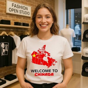 Welcome To Chinada Canada Map Caricature T-Shirt