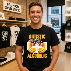Autistic Alcoholic Tanks American Flags Beer Hot Dogs And Cigarettes