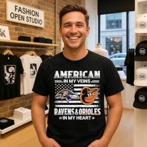 Baltimore Ravens Vs Baltimore Orioles American In My Veins T-Shirt