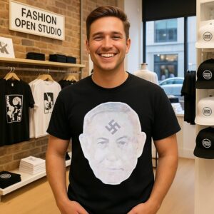 Benjamin Netanyahu With Nazi Swastikas T-Shirt