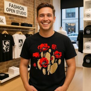 Boho Desert Graphic Cactus Flower T-Shirt
