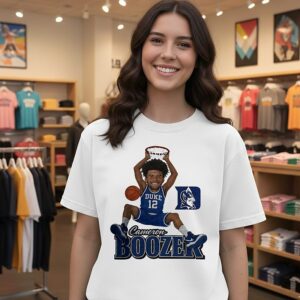 Cameron Boozer Duke Blue Devils NCAA Basketball Dunk Caricature Shirtr
