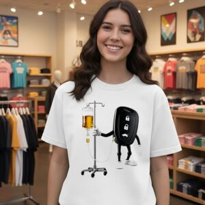 Car Keys With Iv Beer Do Not Drink Alcohol When Driving T-Shirt