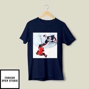 Connor Hellebuyck Goalie Save USA Gold T-Shirt