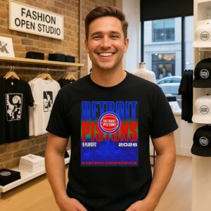 Detroit Pistons Playoffs 2026 Skyline Eastern Conference T-Shirt
