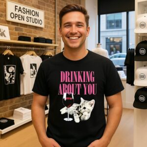 Drinking About You Kitten And Wine T-Shirt
