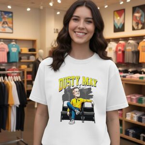Dusty May Michigan Wolverines Basketball Dusty May Aura T-Shirt