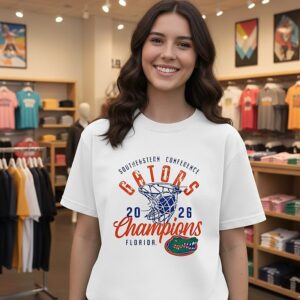 Florida Gators 2026 Men’s Basketball Southeastern Conference Champions Logo T-Shirt