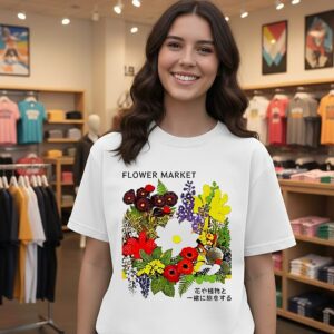 Flower Market Blooms Traveling With Flowers And Ornamental Plants Vintage T-Shirt