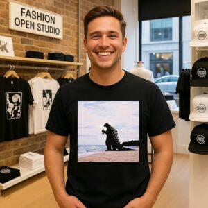 Godzilla With Beer On The Beach T-Shirt