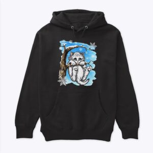 Hang In There Baby Cat In Snow Hoodie