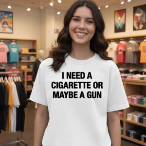 I Need A Cigarette Or Maybe A Gun Letter T-Shirt