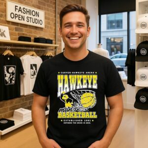 Iowa Hawkeyes NCAA Man’s Basketball Carver Hawkeye Arena Est 1901 Mascot T-Shirt