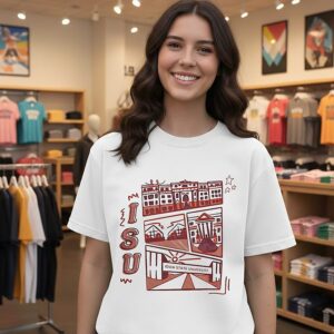 Iowa State Campus Landmarks Comic Paint T-Shirt