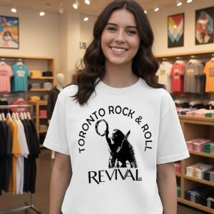 J Lennon Wearing Toronto Rock And Roll Revival 1969 T-Shirt