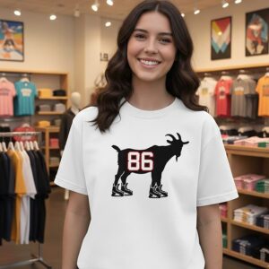 Jack Hughes Ice Hockey Goat Number 86 T-Shirt