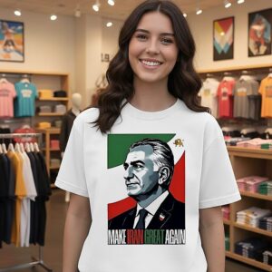 King Reza Pahlavi President Make Iran Great Again Portrait T-Shirt