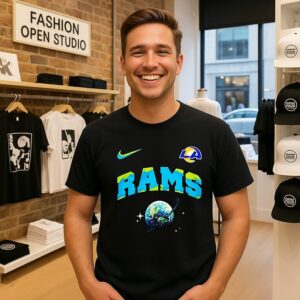 Los Angeles Rams NFL X Earth Day One Planet One Goal Two Sided T-Shirt