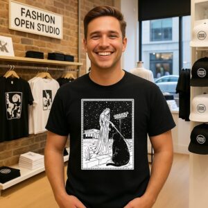 Medieval Cat Waffle House Tarot Style T-Shirt