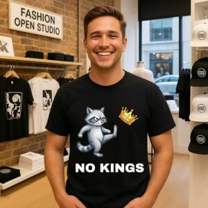No Kings In America Raccoon T-Shirt