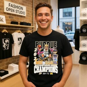 Purdue Boilermakers 2026 Big Ten Men’s Basketball Tournament Champions 80-72 Score Mascot T-Shirt
