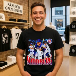 Ryne Sandberg Chicago Cubs Legendary Collage Player ’26 T-Shirt