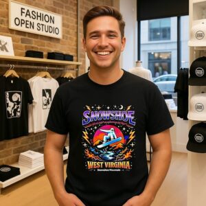 Schneeschuh West Virginia Snowboard Mountain Retro T-Shirt