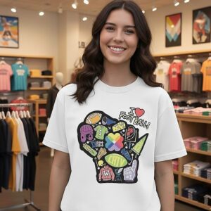 Thedacare I Love Football Wisconsin State Symbol T-Shirt