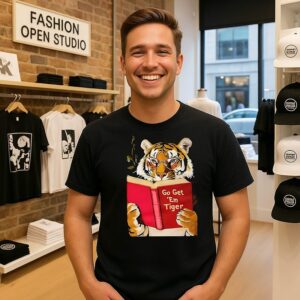 Tiger Reading Go Get ’em Tiger Book T-Shirt