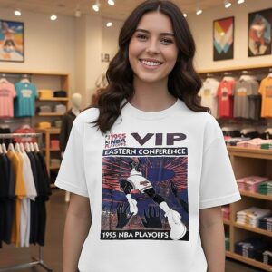 Timothee Chalamet Wears Eastern Conference 1995 Playoffs T-Shirt