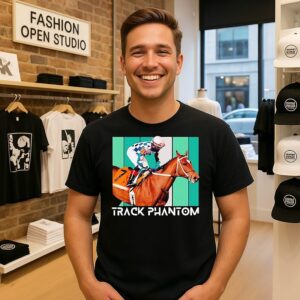 Track Phantom Horse Racing Del Mar Santa Anita Image T-Shirt