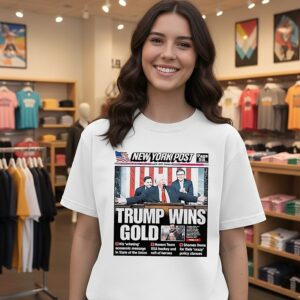 Trump Wins Gold New York Post Cover T-Shirt