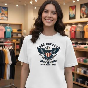 USA Hockey 1960 1980 2026 Champions Eagle Logo T-Shirt