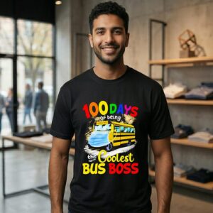 100 Day Of Being The Coolest Bus Boss Mask T-Shirt