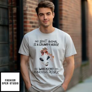 Awesome My Spirit Animal Is Grumpy Horse Who Kicks Annoying People T-Shirt