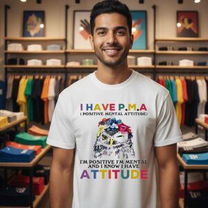 Awesome Owl I Have P.m.a Positive Mental Attitude I’m Positive I’m Mental And I Know I Have Attitude T-Shirt