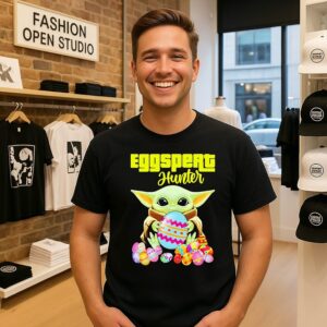 Baby Yoda Eggspert Hunter Happy Easter T-Shirt