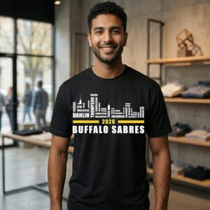 Buffalo Sabres 2026 Stanley Cup Playoffs Players Names City Skyline T-Shirt