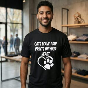 Cats Leave Paw Prints On Your Heart T-Shirt