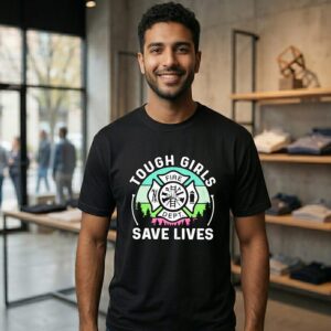 Fire Department Logo Tough Girls Save Lives Fire Dept T-Shirt