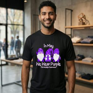 Gnomes In May We Wear Purple Fibromyalgia Awareness T-Shirt