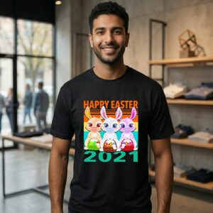 Happy Easter Bunny Mask 2021 Vintage T-Shirt