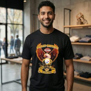Harley Davidson Skull Pittsburgh Steelers T-Shirt