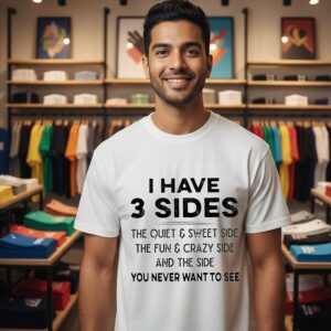 I Have 3 Sides The Quiet Sweet Side The Fun Crazy Side And The Side You Never Want To See T-Shirt