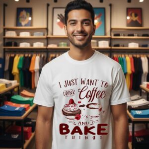 I Just Want To Drink Coffee And Bake Things T-Shirt
