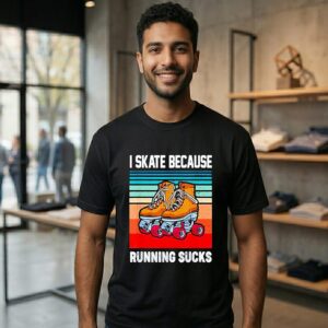 I Skate Because Running Sucks Vintage Roller Skating T-Shirt